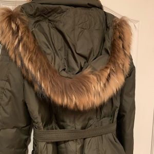 Andrew Marc woman’s coat with rabbit fur.
